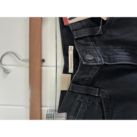 Levi's 94 Baggy Wide Leg Jeans Black Size 25 - Picture 2 of 4